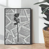 Black & White aesthetic Rose - wall art