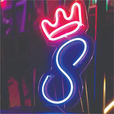Custom Name Initial Letter Neon with crown or heart