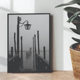 Foggy days in the boat Aesthetic B&W - wall art