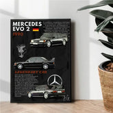 Mercedes EVO 2 1990 poster design - wall art