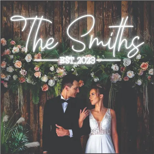The Smith's EST_2024 wedding neon sign