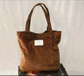 Brown Corduroy Tote Bag
