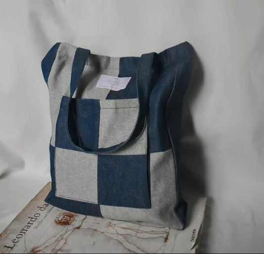 Denim Tiles Tote Bag