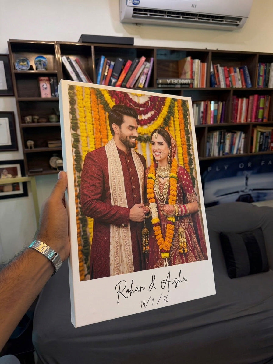 Custom Wedding Portrait with Name & Date