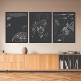 B&W aesthetic bundle set of 3 crystal shine - wall art