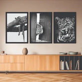 B&W aesthetic bundle set of 3 beware of dog - wall art