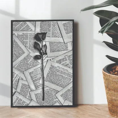 Black & White aesthetic Rose - wall art