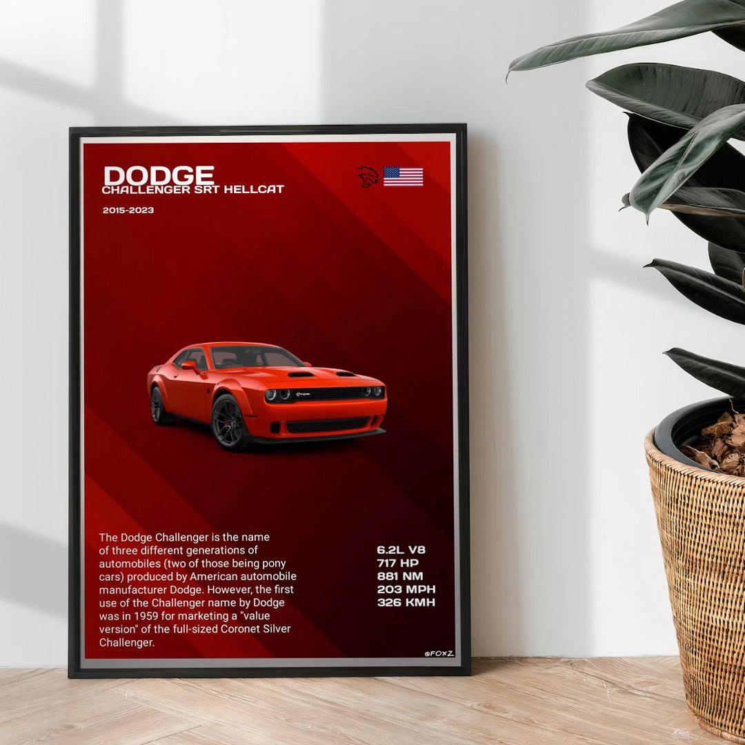 Dodge Challenger SRT Hellcat - wall art