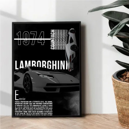 1974 Lamborghini Countach LPI 800-4 illustration poster - wall art