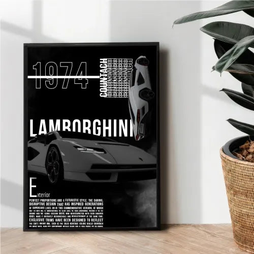 1974 Lamborghini Countach LPI 800-4 illustration poster - wall art