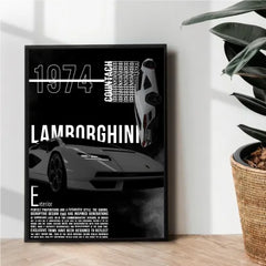 1974 Lamborghini Countach LPI 800-4 illustration poster - wall art