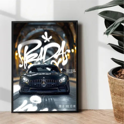Mercedes-Benz AMG GT illustration poster - wall art