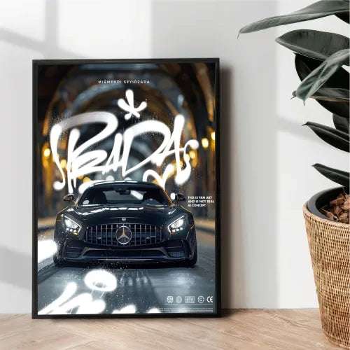Mercedes-Benz AMG GT illustration poster - wall art