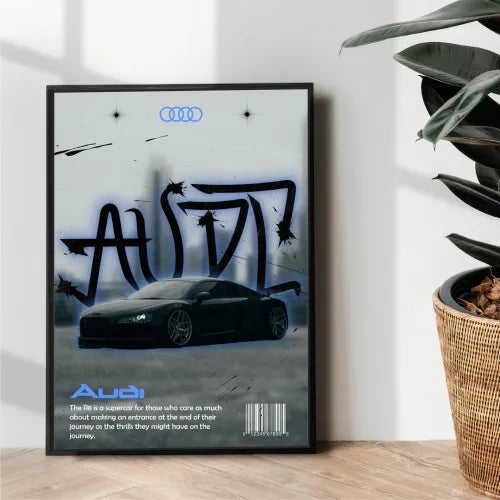 The black Audi R8 devil poster - wall art