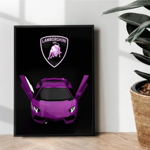 Pink Lamborghini Aventador poster design For Her - wall art