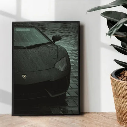 Black Ferrari F40 cat poster design - wall art