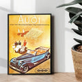 Audi Old school metal poster illustration - wall art