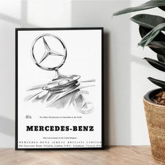 Mercedes Benz classic Logo poster design - wall art