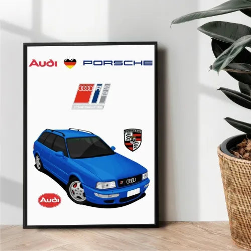 Audi RS 2 avant metal poster design - wall art