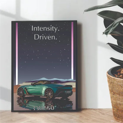 Aston Martin v12 intensity driven metal poster - wall art