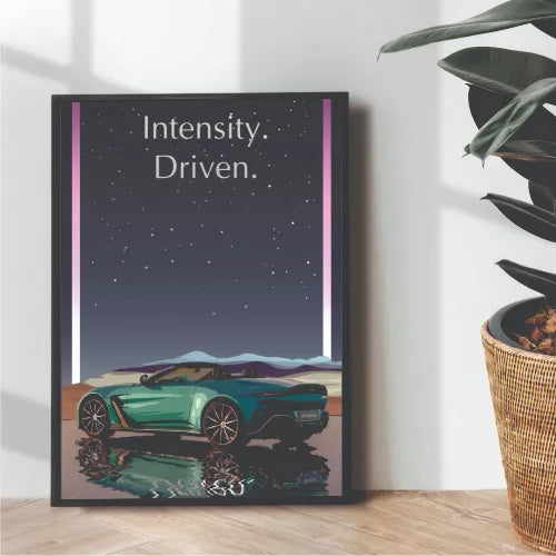 Aston Martin v12 intensity driven metal poster - wall art