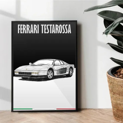 ferrari TestaRossa B&W classic poster - wall art