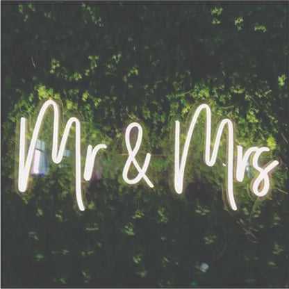 Mr & Mrs wedding neon sign