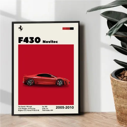 ferrari F430 Novitec metal poster design - wall art