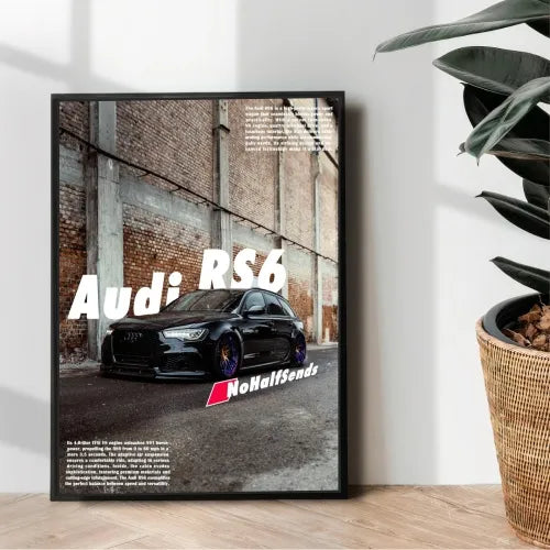 The Black Audi RS6 metal poster design - wall art
