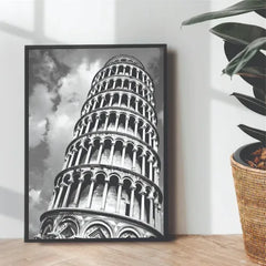 Pisa tower B&W Aesthetic art - wall art