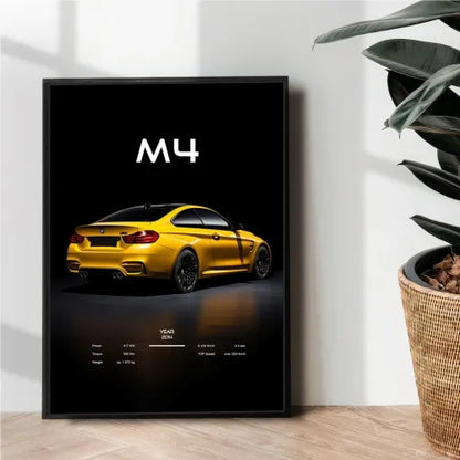 BMW M4 dark poster design - wall art