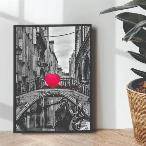 misty morning in venice Paris B&W Aesthetic art - wall art