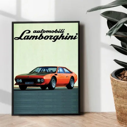 Lamborghini Jarama design poster - wall art