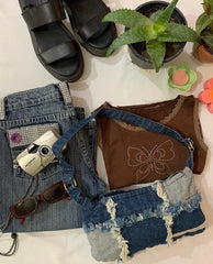 Denim Patchwork ShoulderBag