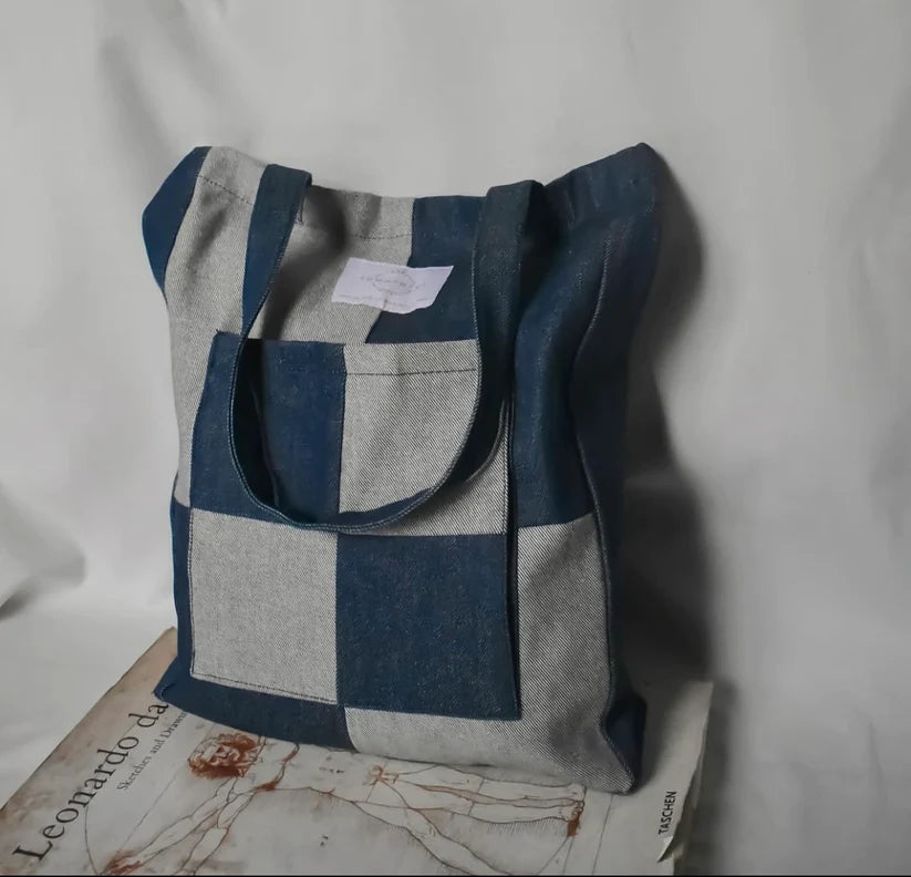 Denim Tiles Tote Bag