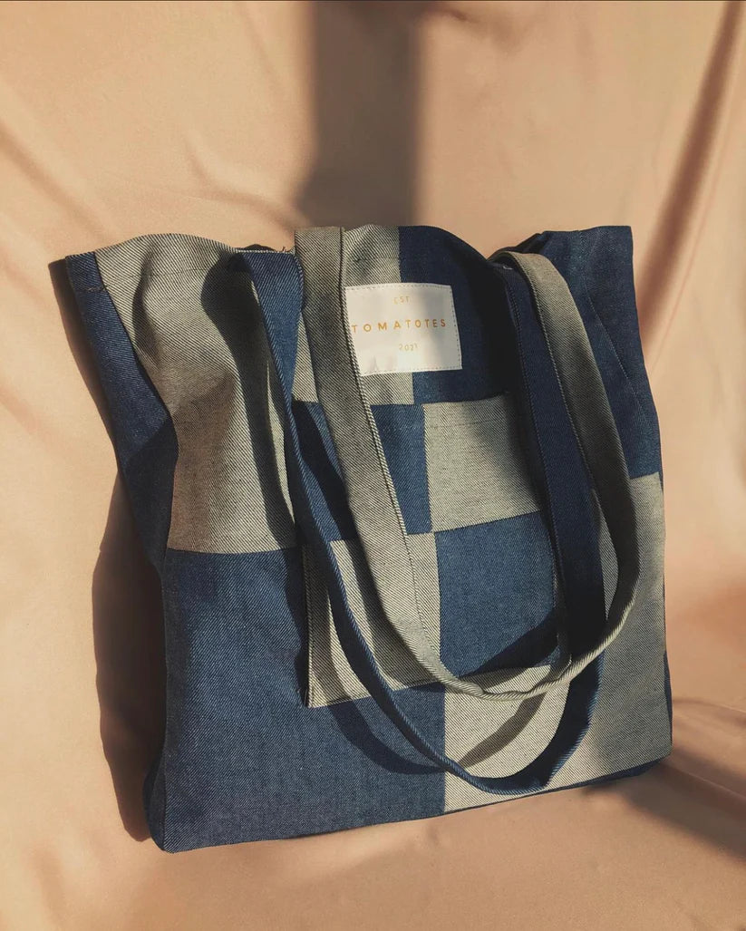 Denim Tiles Tote Bag