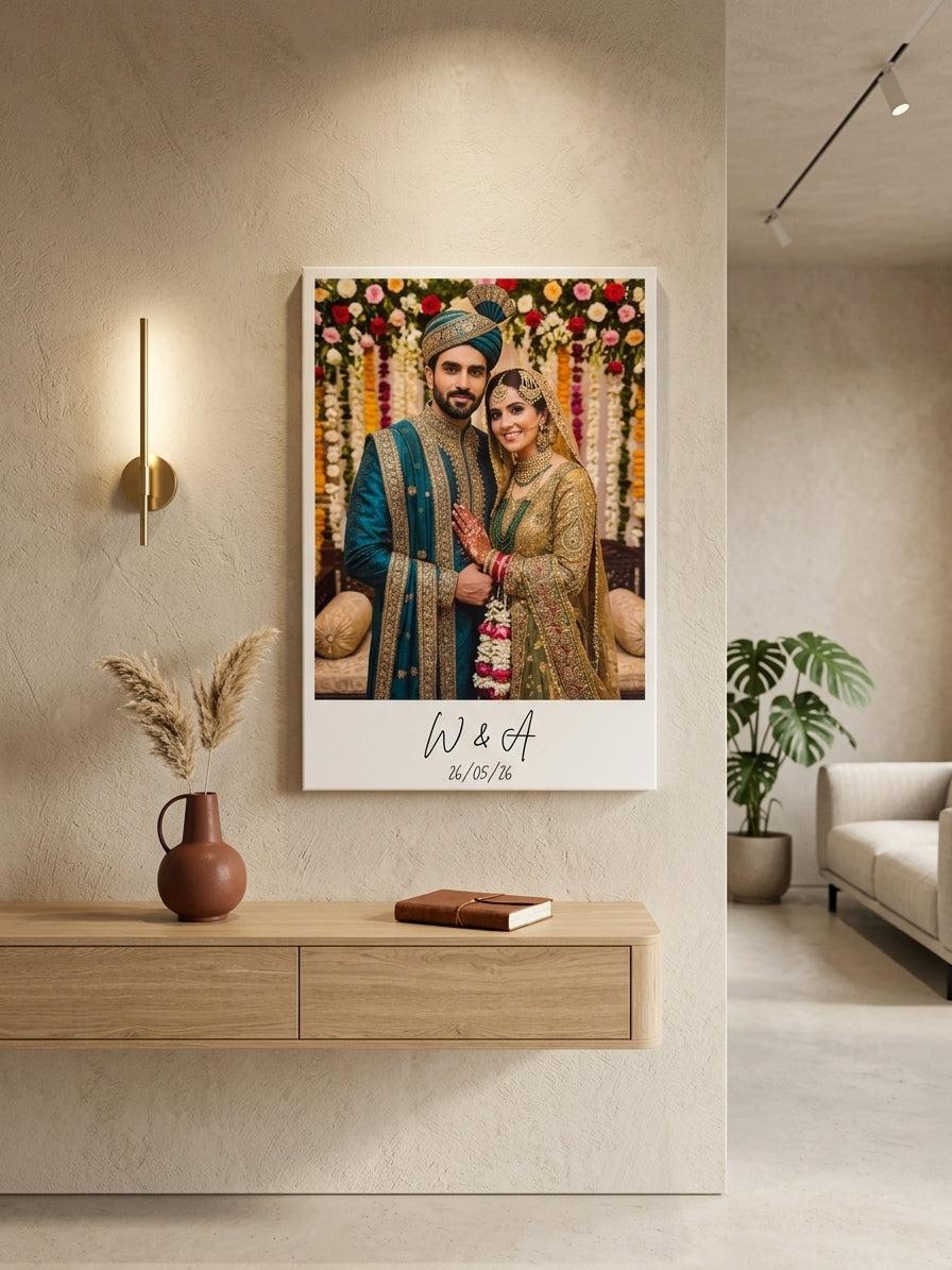 Custom Wedding Portrait with Name & Date