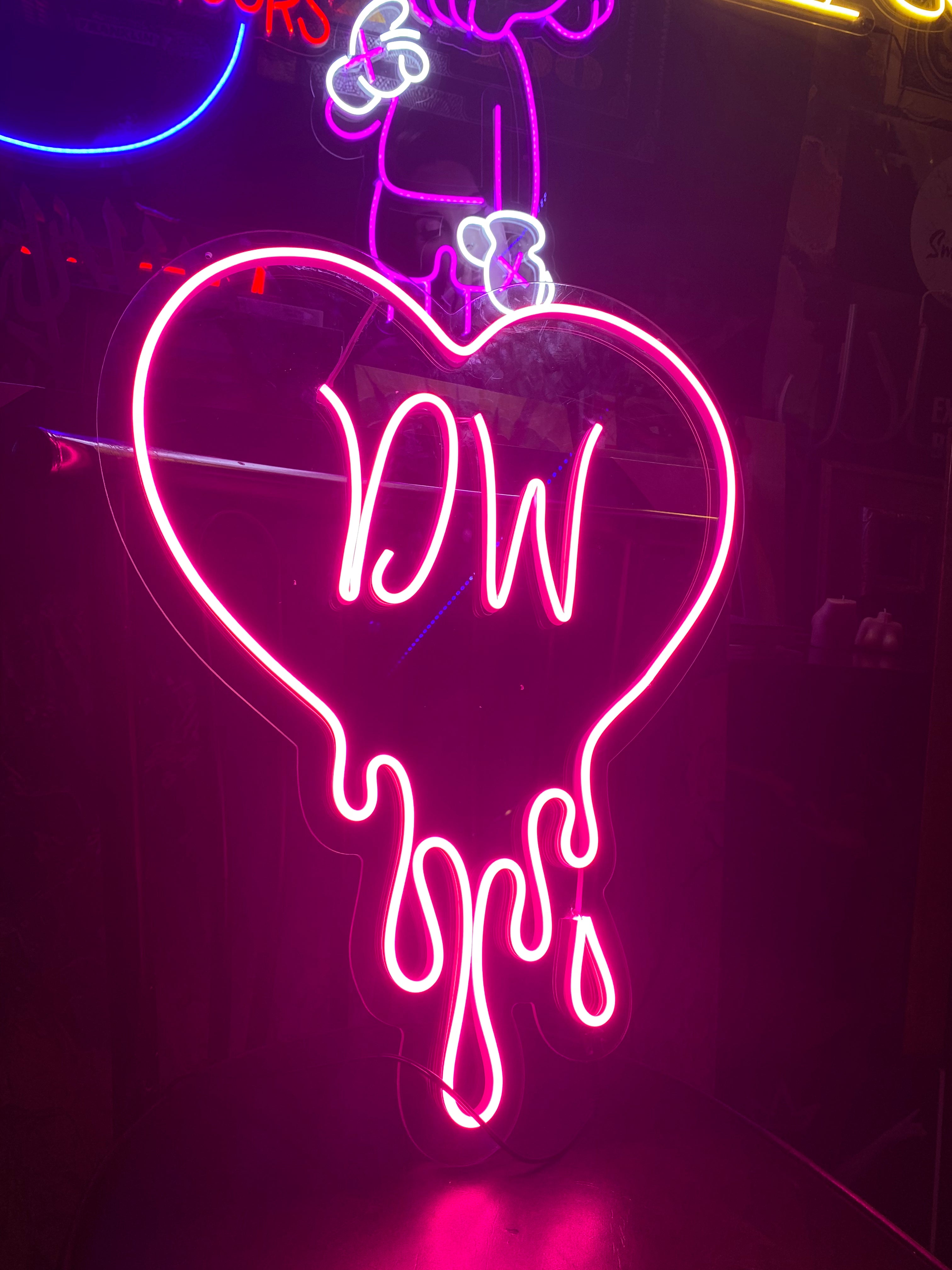 dripping heart (with name)  Neon Sign