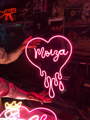 dripping heart (with name)  Neon Sign
