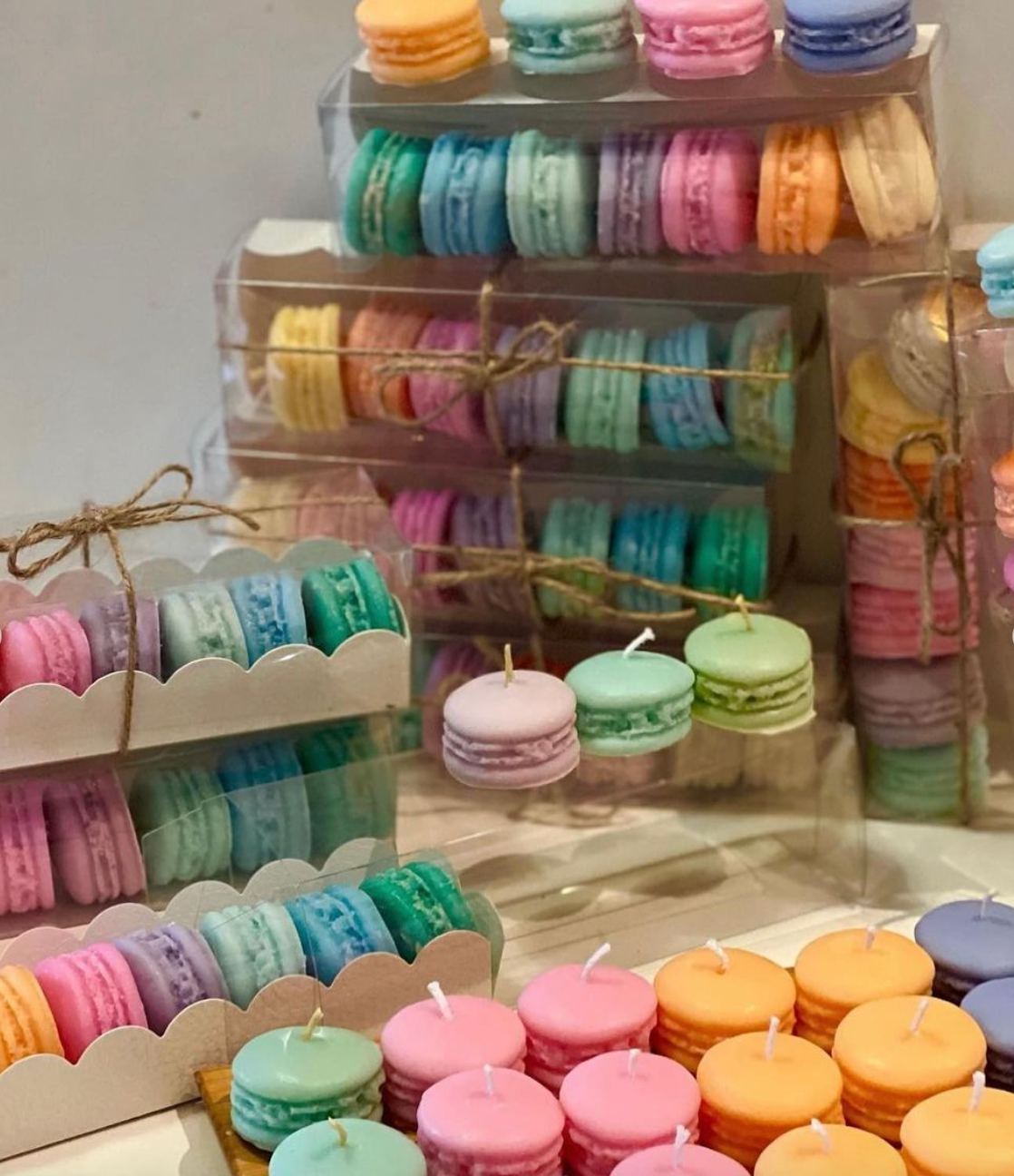 Macaron box of 6 - Decorative Candle