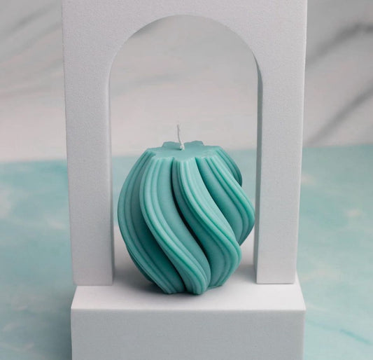 Snowflake Twirl Decorative Candle