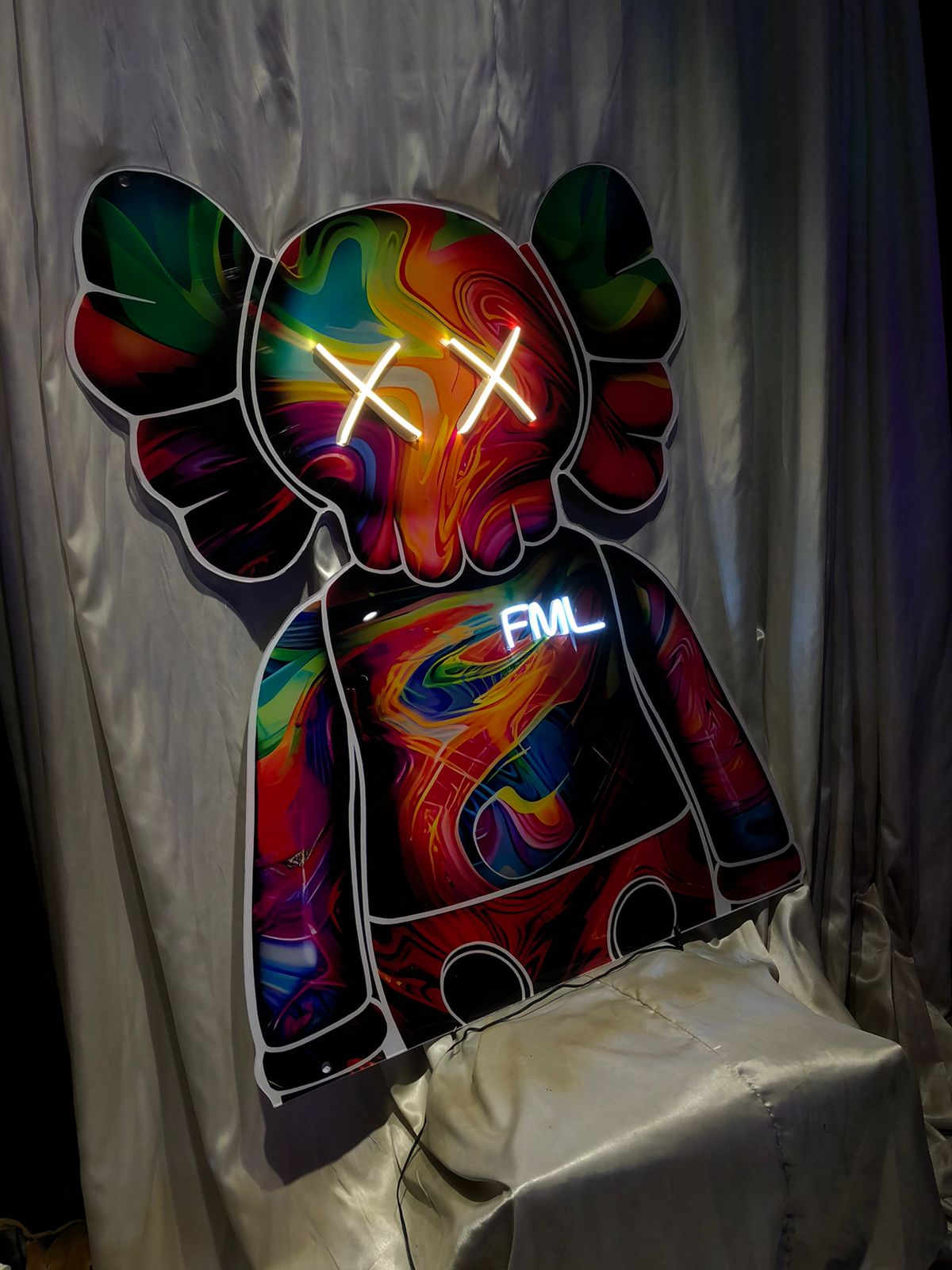 kaws pixiglass with neon