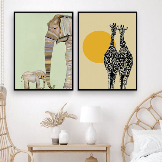 Bundle set of 2 Wild life Abstract Art - wall art