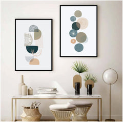 Bundle set of 2 Boho Minimal abstract artwork - wall art
