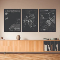 B&W aesthetic bundle set of 3 crystal shine - wall art