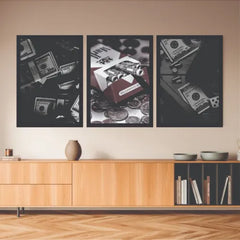 B&W aesthetic bundle set of 3 funky dollars - wall art