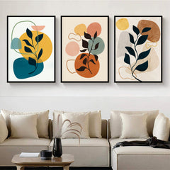 Bundle set of 3 Minimal Plants Abstract Art - wall art