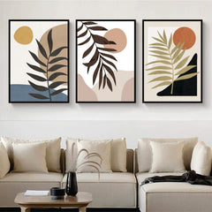 Bundle set of 3 Boho Abstract Art - wall art