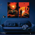 2 Cars Bundle - 2 Canvases wall art