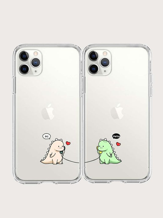Couple Style cute Bubble Dinosaur Art - Phone Case